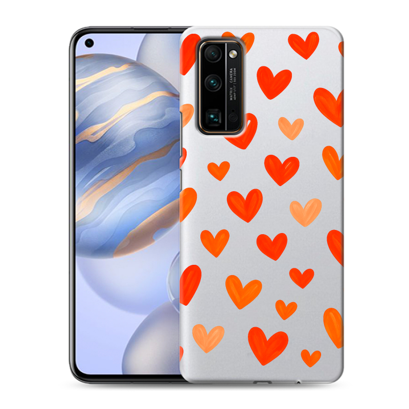Пластиковый чехол на Huawei Honor 30 с принтом Сердечки Пластиковый чехол на Huawei Honor 30 с принтом Сердечки