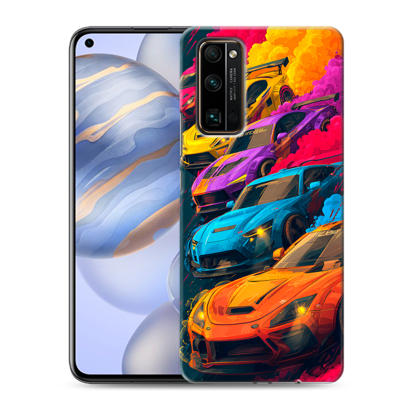 Силиконовый противоударный чехол на Huawei Honor 30 с принтом Тачки Силиконовый противоударный чехол на Huawei Honor 30 с принтом Тачки