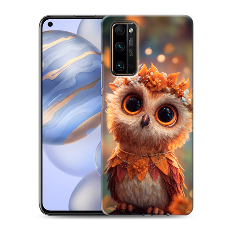 Силиконовый противоударный чехол на Huawei Honor 30 с принтом Милая сова Силиконовый противоударный чехол на Huawei Honor 30 с принтом Милая сова