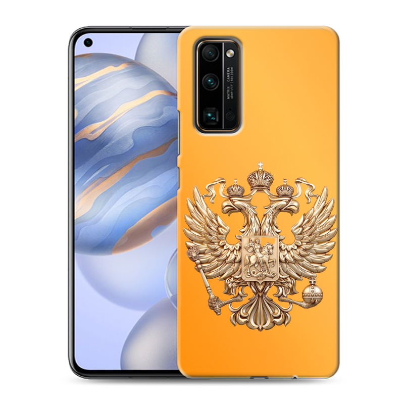 Пластиковый чехол на Huawei Honor 30 с принтом Герб Флаг России Пластиковый чехол на Huawei Honor 30 с принтом Герб Флаг России