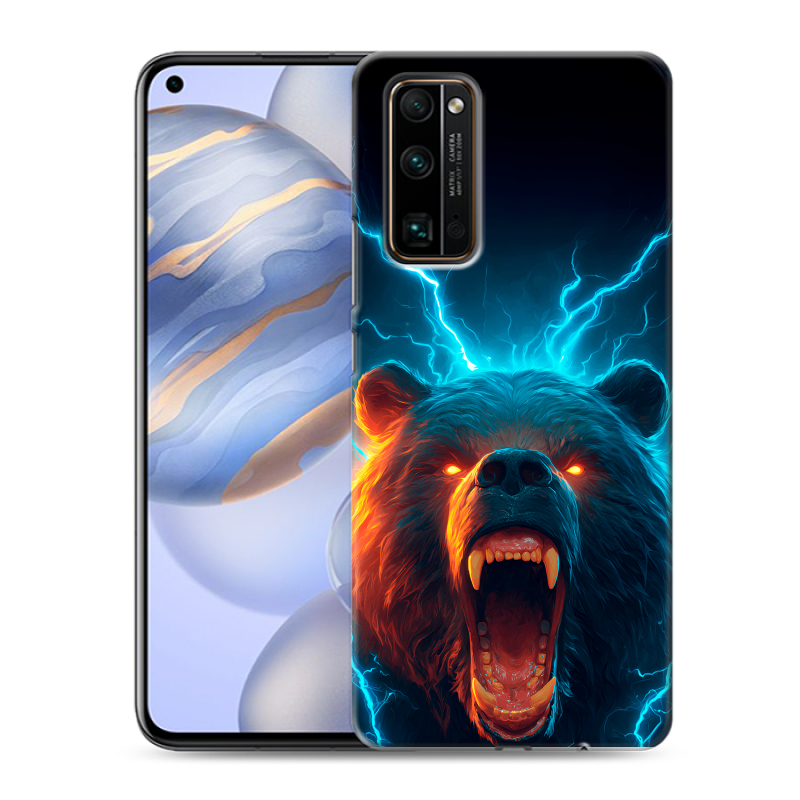 Пластиковый чехол на Huawei Honor 30 с принтом Медведь Пластиковый чехол на Huawei Honor 30 с принтом Медведь