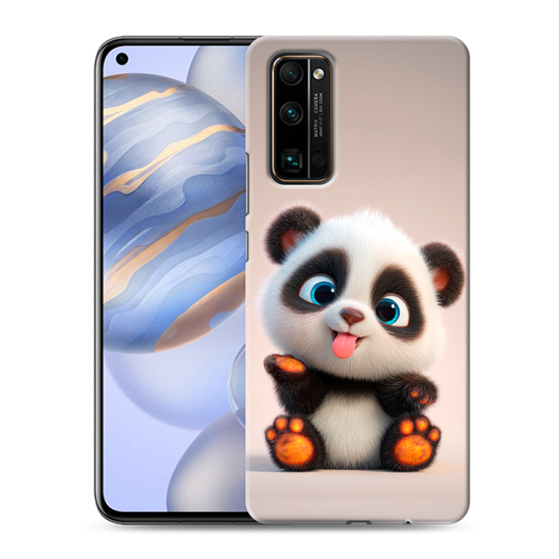 Силиконовый противоударный чехол на Huawei Honor 30 с принтом милая панда Силиконовый противоударный чехол на Huawei Honor 30 с принтом милая панда