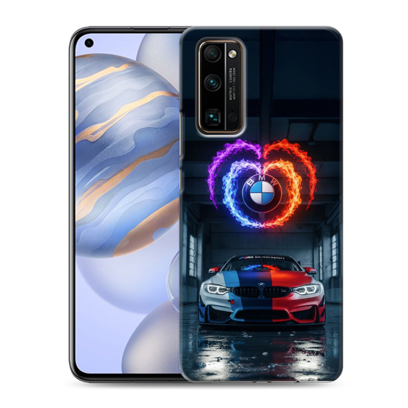 Силиконовый противоударный чехол на Huawei Honor 30 с принтом BMW БМВ Силиконовый противоударный чехол на Huawei Honor 30 с принтом BMW БМВ