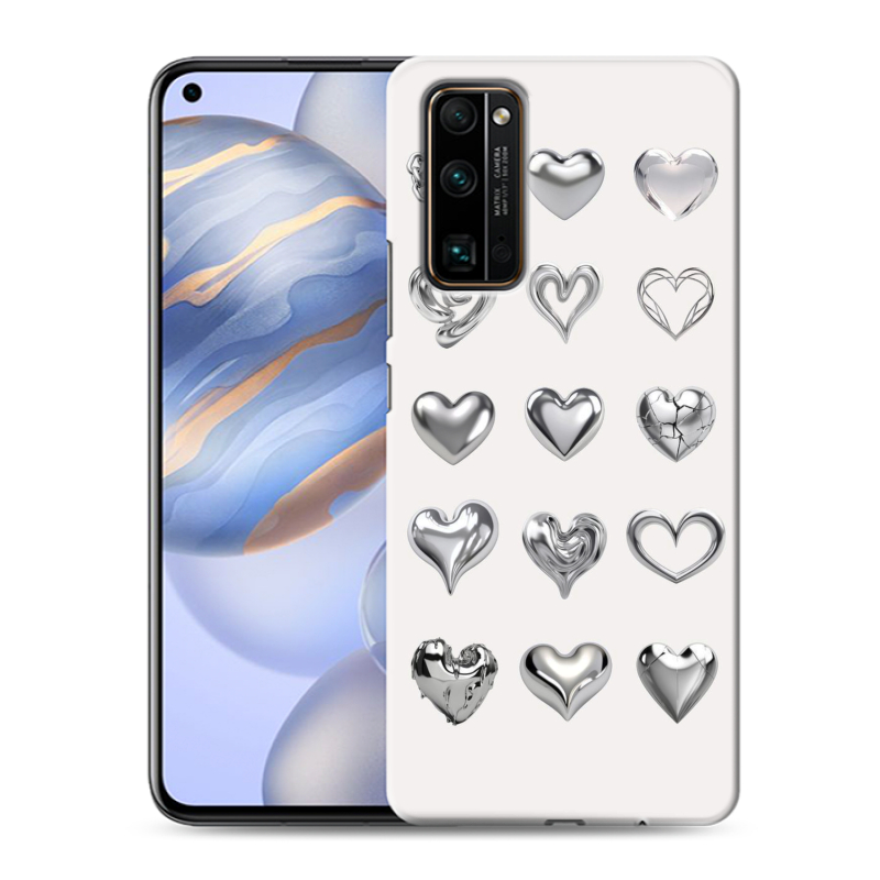 Пластиковый чехол на Huawei Honor 30 с принтом Y2K сердечки Пластиковый чехол на Huawei Honor 30 с принтом Y2K сердечки