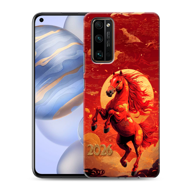 Силиконовый противоударный чехол на Huawei Honor 30 с принтом Новый год Силиконовый противоударный чехол на Huawei Honor 30 с принтом Новый год