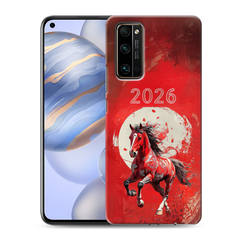 Силиконовый противоударный чехол на Huawei Honor 30 с принтом Новый год Силиконовый противоударный чехол на Huawei Honor 30 с принтом Новый год