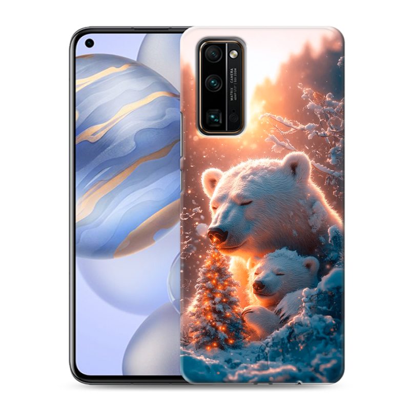 Силиконовый противоударный чехол на Huawei Honor 30 с принтом Новый год Силиконовый противоударный чехол на Huawei Honor 30 с принтом Новый год