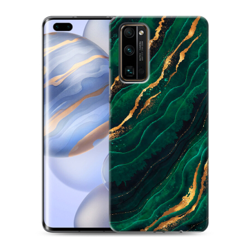 Силиконовый чехол на Huawei Honor 30 Pro с принтом Мрамор зеленое золото Силиконовый чехол на Huawei Honor 30 Pro с принтом Мрамор зеленое золото