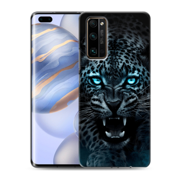 Силиконовый чехол на Huawei Honor 30 Pro с принтом Темный леопард Силиконовый чехол на Huawei Honor 30 Pro с принтом Темный леопард