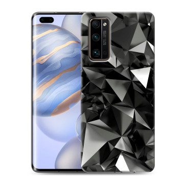 Силиконовый чехол на Huawei Honor 30 Pro с принтом Черные кристаллы Силиконовый чехол на Huawei Honor 30 Pro с принтом Черные кристаллы