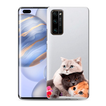 Силиконовый чехол на Huawei Honor 30 Pro с принтом Кошки Силиконовый чехол на Huawei Honor 30 Pro с принтом Кошки
