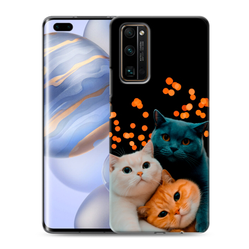 Силиконовый чехол на Huawei Honor 30 Pro с принтом Кошки Силиконовый чехол на Huawei Honor 30 Pro с принтом Кошки