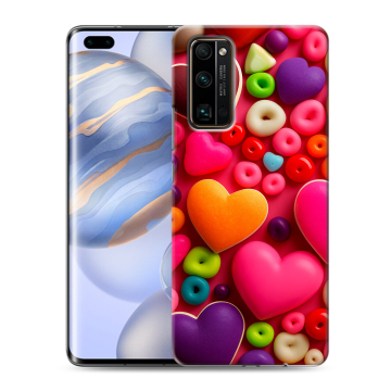 Силиконовый чехол на Huawei Honor 30 Pro с принтом Сердечки Силиконовый чехол на Huawei Honor 30 Pro с принтом Сердечки