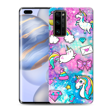 Силиконовый чехол на Huawei Honor 30 Pro с принтом Единороги Силиконовый чехол на Huawei Honor 30 Pro с принтом Единороги