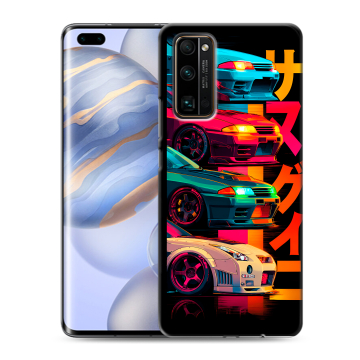 Силиконовый чехол на Huawei Honor 30 Pro с принтом Гоночные машины Силиконовый чехол на Huawei Honor 30 Pro с принтом Гоночные машины