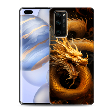 Силиконовый чехол на Huawei Honor 30 Pro с принтом Золотой дракон Силиконовый чехол на Huawei Honor 30 Pro с принтом Золотой дракон