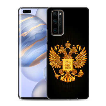 Силиконовый чехол на Huawei Honor 30 Pro с принтом Герб России желтый Силиконовый чехол на Huawei Honor 30 Pro с принтом Герб России желтый