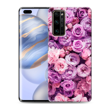 Силиконовый чехол на Huawei Honor 30 Pro с принтом лавандовые розы