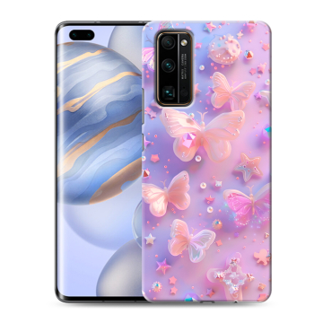 Силиконовый чехол на Huawei Honor 30 Pro с принтом Бабочки Силиконовый чехол на Huawei Honor 30 Pro с принтом Бабочки