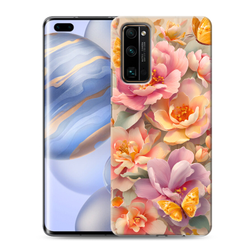 Силиконовый чехол на Huawei Honor 30 Pro с принтом Цветы и бабочки
