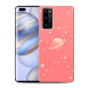 Силиконовый чехол на Huawei Honor 30 Pro с принтом Розовый космос