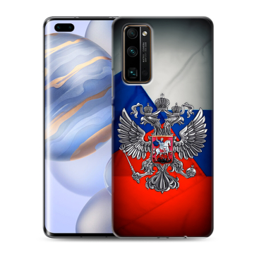 Силиконовый чехол на Huawei Honor 30 Pro с принтом Флаг России Силиконовый чехол на Huawei Honor 30 Pro с принтом Флаг России