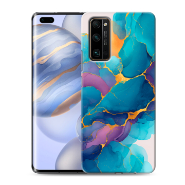 Силиконовый чехол на Huawei Honor 30 Pro с принтом Мрамор блестки