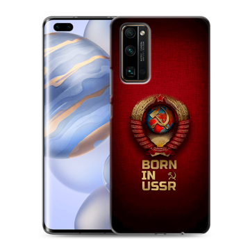 Силиконовый чехол на Huawei Honor 30 Pro с принтом Флаг Герб СССР