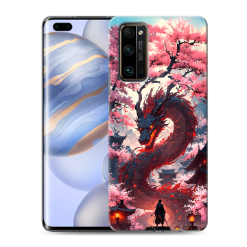 Силиконовый чехол на Huawei Honor 30 Pro с принтом Дракон Японский Силиконовый чехол на Huawei Honor 30 Pro с принтом Дракон Японский