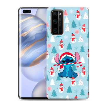 Силиконовый чехол на Huawei Honor 30 Pro с принтом Стич Новый год