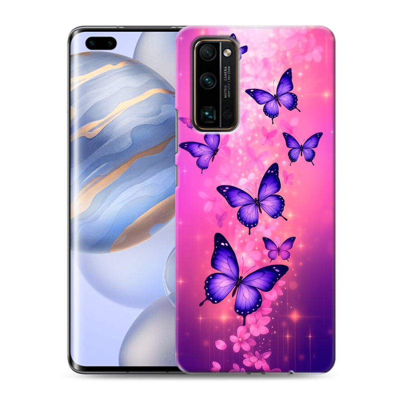 Силиконовый чехол на Huawei Honor 30 Pro с принтом Бабочки Силиконовый чехол на Huawei Honor 30 Pro с принтом Бабочки