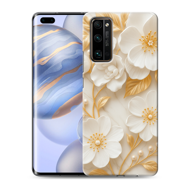 Силиконовый противоударный чехол на Huawei Honor 30 Pro с принтом Цветы Силиконовый противоударный чехол на Huawei Honor 30 Pro с принтом Цветы