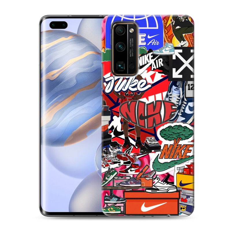 Силиконовый противоударный чехол на Huawei Honor 30 Pro с принтом Найк Nike яркий Силиконовый противоударный чехол на Huawei Honor 30 Pro с принтом Найк Nike яркий