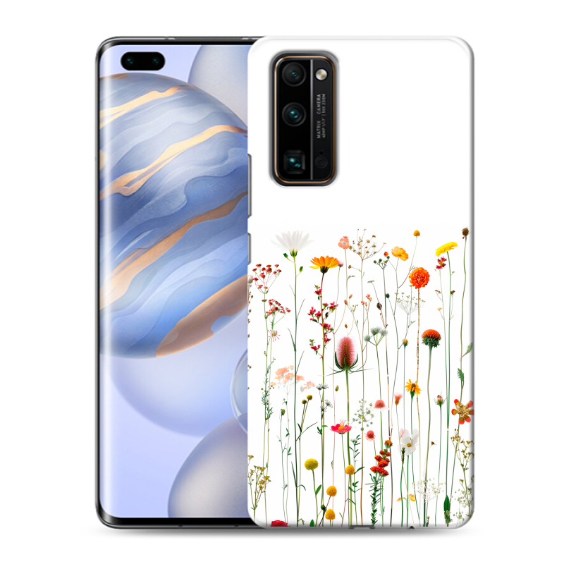 Силиконовый противоударный чехол на Huawei Honor 30 Pro с принтом цветы Силиконовый противоударный чехол на Huawei Honor 30 Pro с принтом цветы
