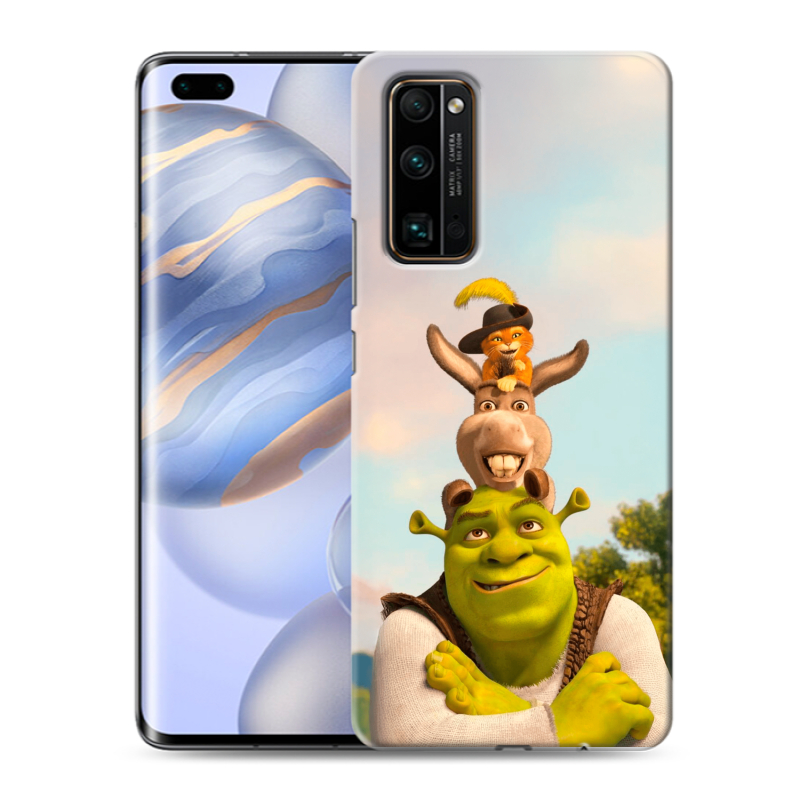 Силиконовый противоударный чехол на Huawei Honor 30 Pro с принтом Шрек Shrek Силиконовый противоударный чехол на Huawei Honor 30 Pro с принтом Шрек Shrek
