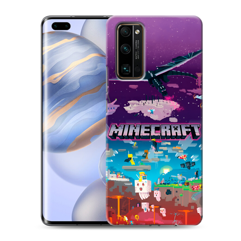 Силиконовый противоударный чехол на Huawei Honor 30 Pro с принтом Майнкрафт Minecraft Силиконовый противоударный чехол на Huawei Honor 30 Pro с принтом Майнкрафт Minecraft
