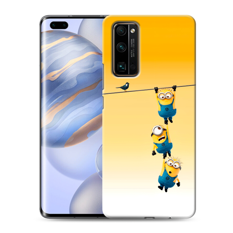 Силиконовый противоударный чехол на Huawei Honor 30 Pro с принтом Миньоны Силиконовый противоударный чехол на Huawei Honor 30 Pro с принтом Миньоны