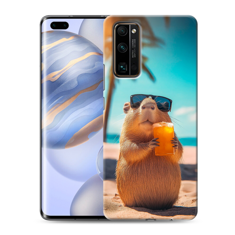 Силиконовый чехол на Huawei Honor 30 Pro с принтом Капибара Силиконовый чехол на Huawei Honor 30 Pro с принтом Капибара