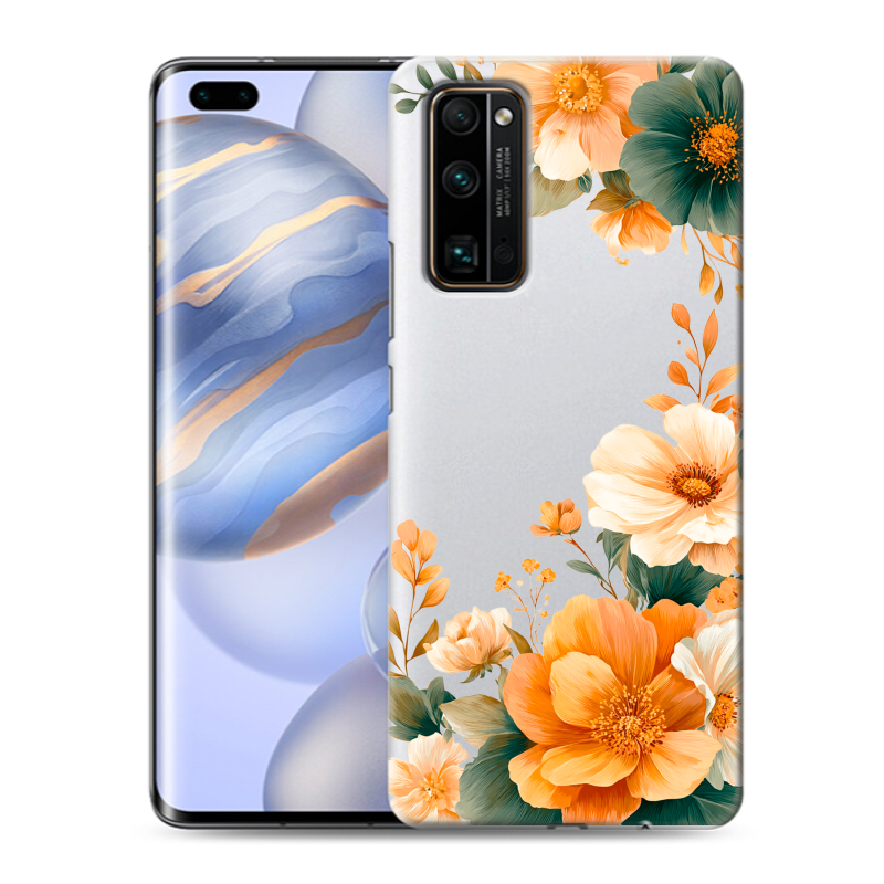 Силиконовый противоударный чехол на Huawei Honor 30 Pro с принтом Цветы принт Силиконовый противоударный чехол на Huawei Honor 30 Pro с принтом Цветы принт