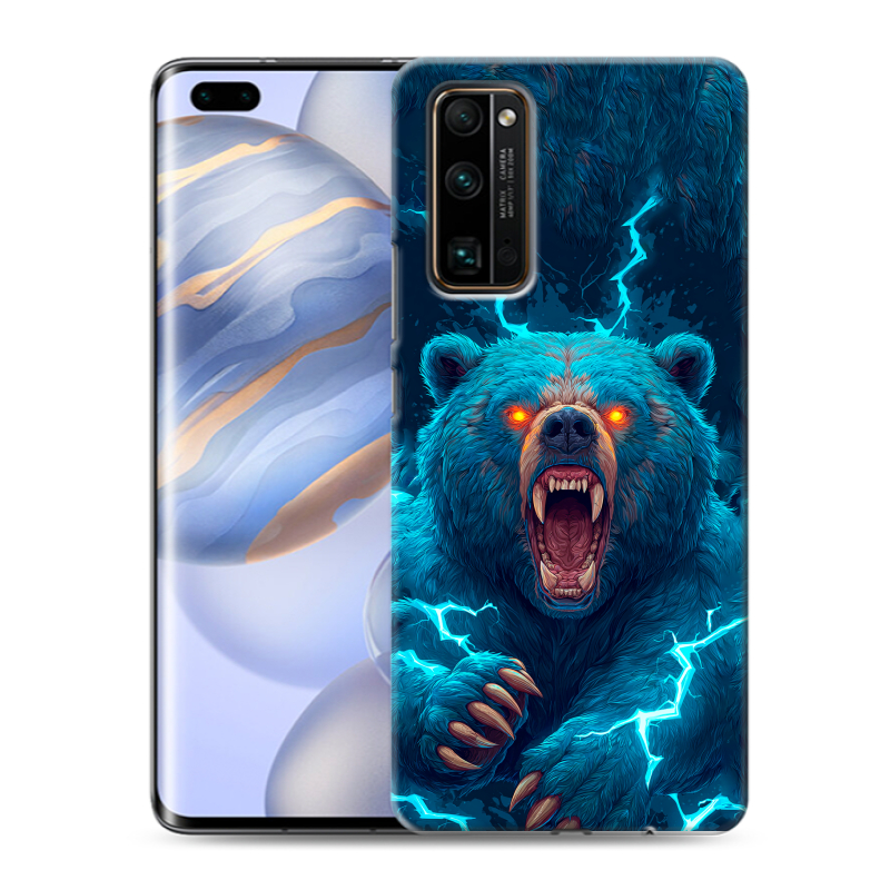 Силиконовый чехол на Huawei Honor 30 Pro с принтом Медведь Силиконовый чехол на Huawei Honor 30 Pro с принтом Медведь