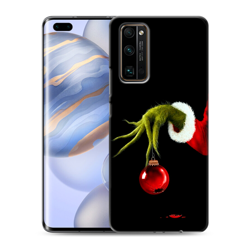 Силиконовый противоударный чехол на Huawei Honor 30 Pro с принтом Новый год Гринч Силиконовый противоударный чехол на Huawei Honor 30 Pro с принтом Новый год Гринч
