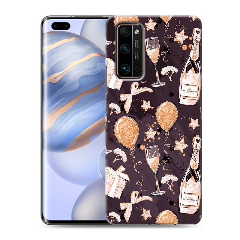 Силиконовый противоударный чехол на Huawei Honor 30 Pro с принтом Новый год Силиконовый противоударный чехол на Huawei Honor 30 Pro с принтом Новый год