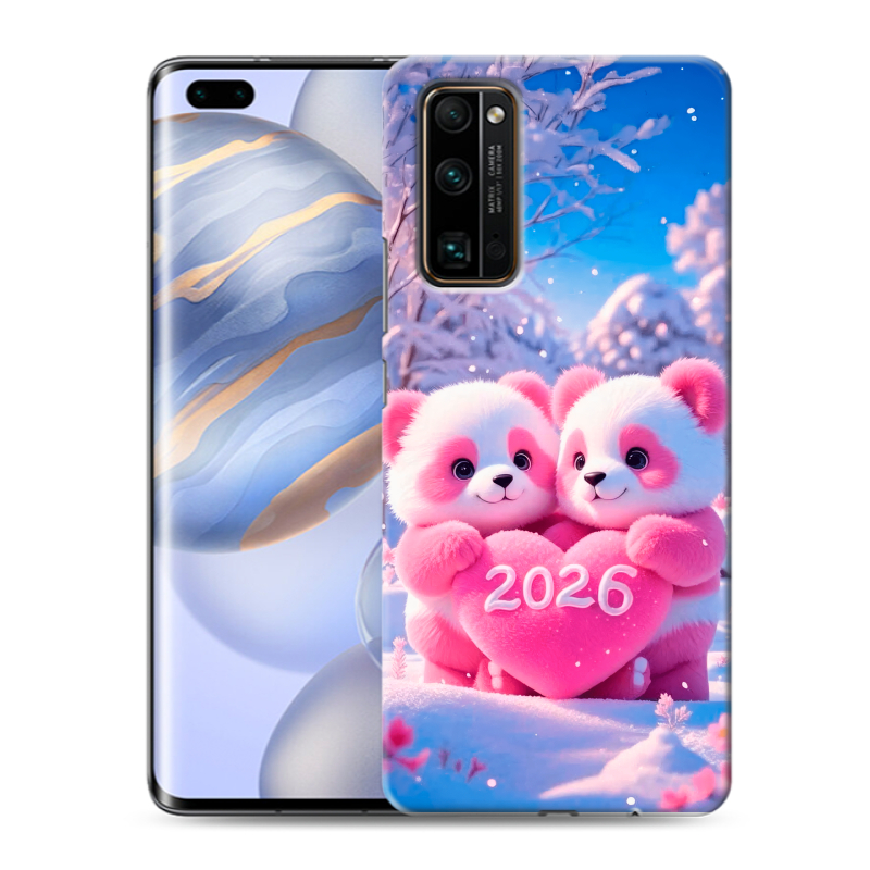 Силиконовый противоударный чехол на Huawei Honor 30 Pro с принтом Новый год Силиконовый противоударный чехол на Huawei Honor 30 Pro с принтом Новый год