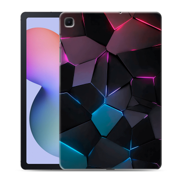 Силиконовый чехол на планшета Samsung Galaxy Tab S6 Lite с принтом Геометрия неона