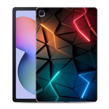 Силиконовый чехол на планшета Samsung Galaxy Tab S6 Lite с принтом Абстракция неон