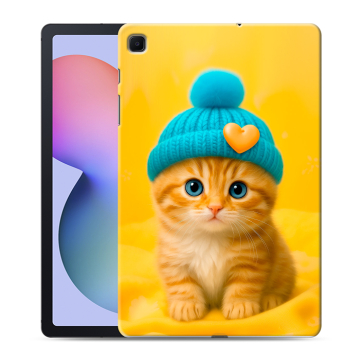 Силиконовый чехол на Samsung Galaxy Tab S6 Lite с принтом Котенок в шапке