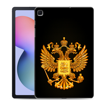 Силиконовый чехол на Samsung Galaxy Tab S6 Lite с принтом Герб России желтый Силиконовый чехол на Samsung Galaxy Tab S6 Lite с принтом Герб России желтый