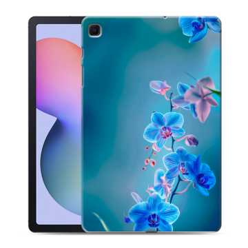 Силиконовый чехол на Samsung Galaxy Tab S6 Lite с принтом Голубые цветы
