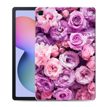 Силиконовый чехол на Samsung Galaxy Tab S6 Lite с принтом лавандовые розы