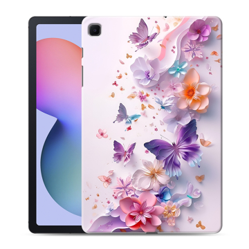 Силиконовый чехол на Samsung Galaxy Tab S6 Lite с принтом цветы бабочки